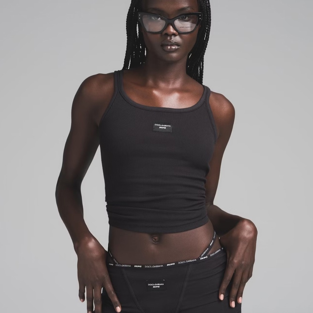 Dolce & Gabbana X SKIMS Cotton Rib Scoop Tank